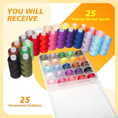 BDS-Home 50pcs 25 Colors Sewing Thread Set