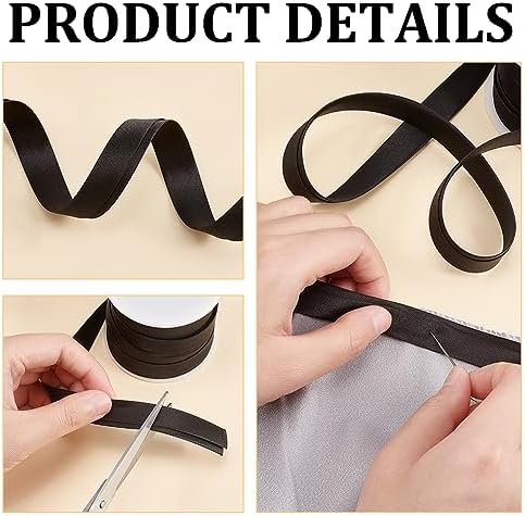 BENECREAT 13.5 Yard Satin Bias Tape 0.6inch Wide Double Fold Satin