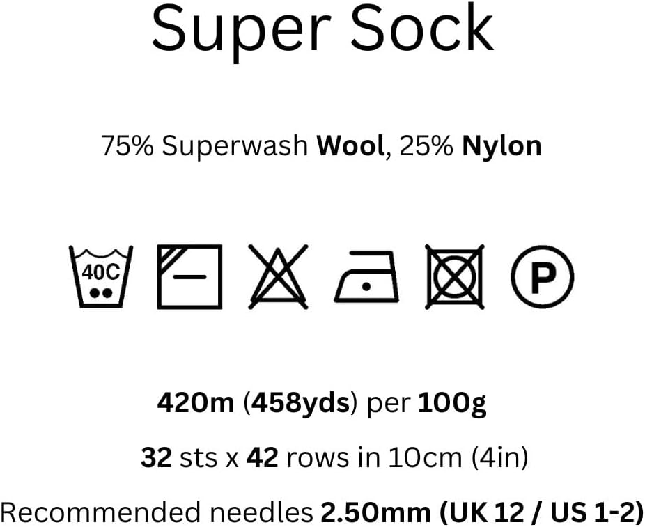 Multicolour, Wool and Nylon Self-Patterning Superwash 4 Ply Sock Yarn