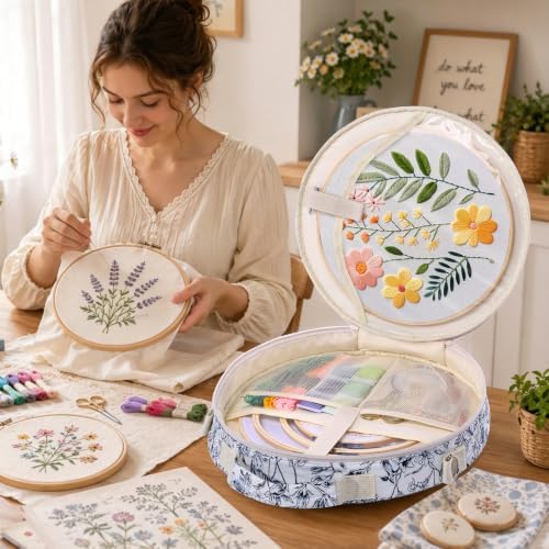 MYBAGZING Embroidery Bag, Hoop Storage Organizer up to 11" for Cross