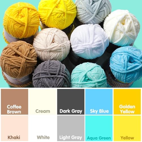 Baby Blanket Yarn for Crocheting - Soft Velvet Fluffy Chenille Yarn