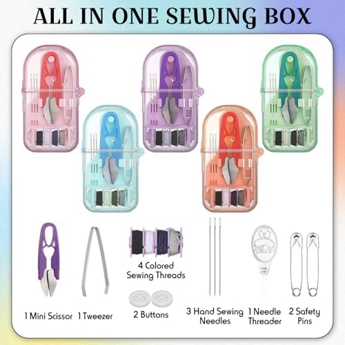 Solsew 20 Pieces Mini Travel Sewing Kit Bulk Portable Emergency Repair