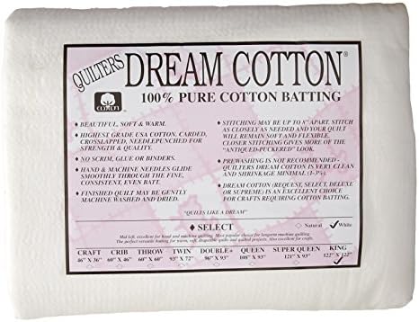 Quilter's Dream Cotton Natural Select Batting (122"x120") King