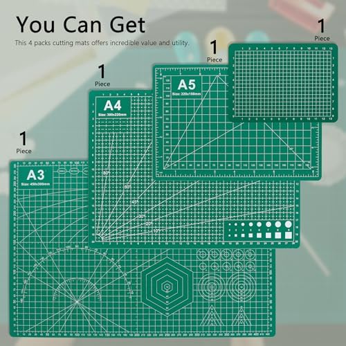 4Pcs Double-Sided Cutting Mat, 5-Layer