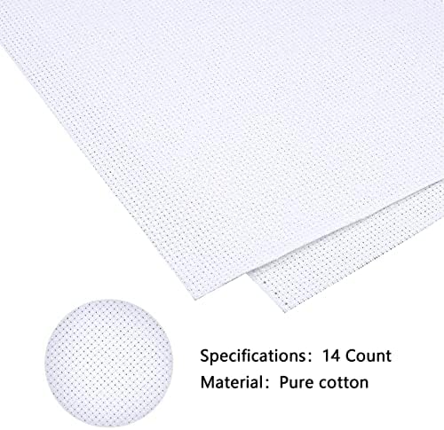 Caydo 60 by 39-Inch 14 Count Classic Reserve Aida Cloth White Cross