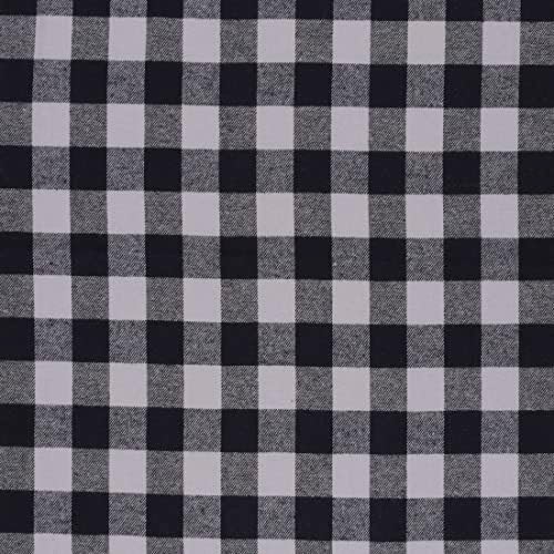 Yarn Dyed Flannel Small Buffalo Check Grey, Fabric by the Yard