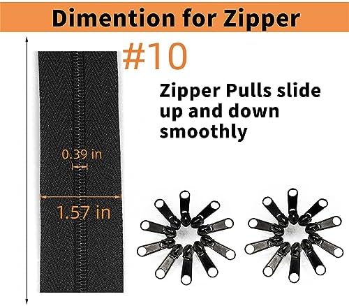 #10 Zippers Nylon Coil Zippers by The Yard Bulk, 360 Inch 10 Yards