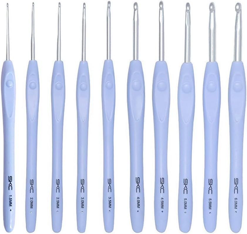 Ergonomic Crochet Hook Set Soft Grip Aluminum Needles