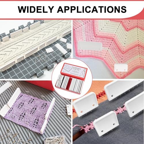 25-Piece Knit Blocking Combs with 30 T-Pins, White