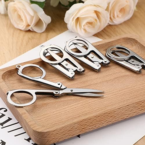 Chumia 50 Pcs Stainless Steel Small Folding Scissors, Foldable