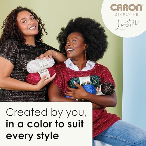 Caron Simply Me Luster Yarn for Crocheting Soft, Ruby, 2-Pack