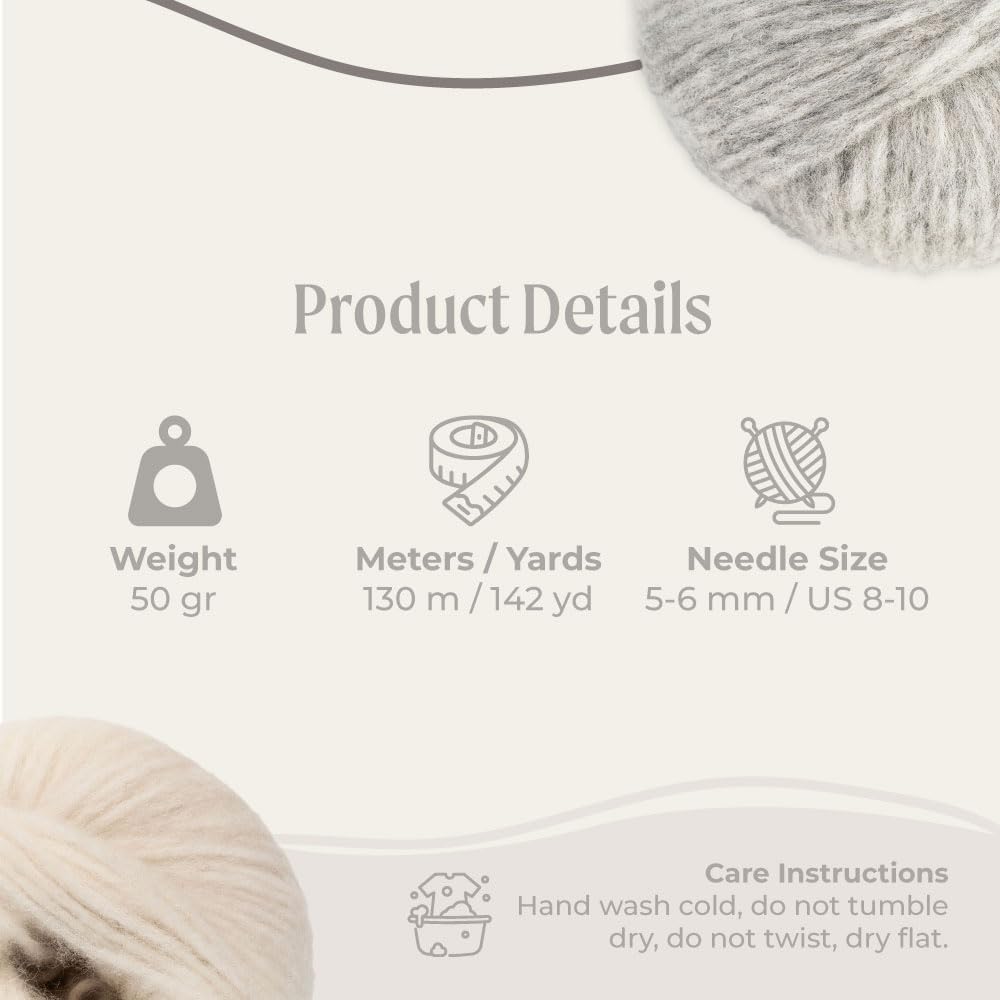 Cloud Chunky Blend Yarn 2-Pack, Super-Soft Baby Alpaca & Merino Fiber