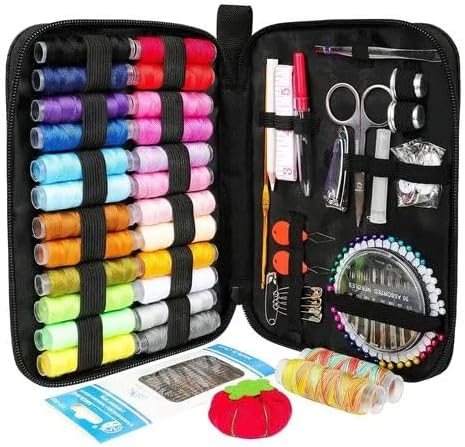 Sewing Kit with 100+ Pieces, Portable Travel Case with 30 XL Thread