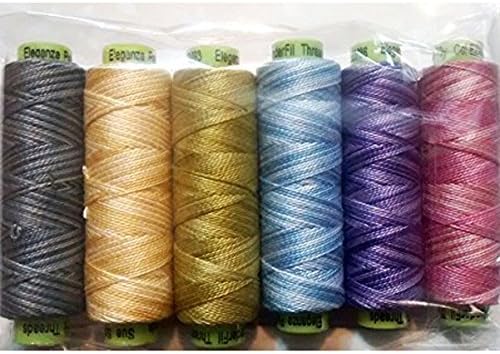 Sue Spargo Eleganza #8 Perle, Six 70yd Spools Polished Cotton for