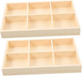 CHILDWEET Wooden 6-compartment Storage Box, 2 Pack for Craft Tables