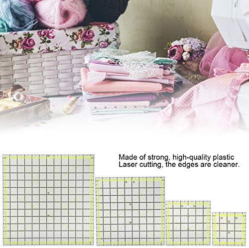 FLEXMAN 4Pcs Quilting Ruler, 4.5in 6in 9.5in 12.5in Quilting Square