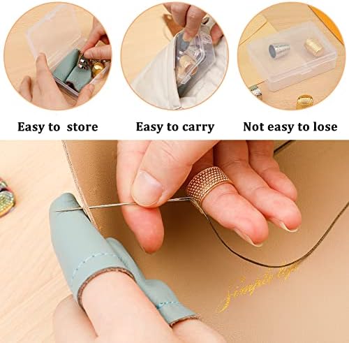 10 Pcs Sewing Thimbles for Hand Sewing, Leather Thimbles