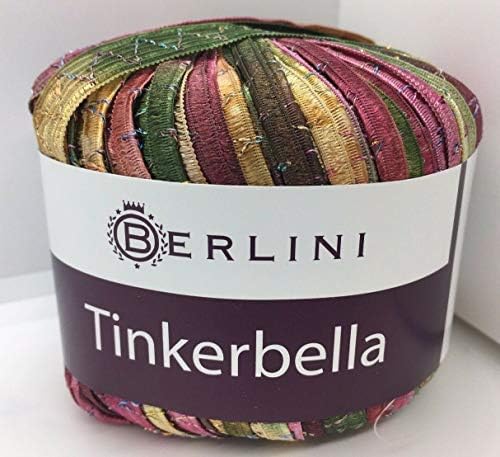 Berlini Ribbon Yarn Tinkerbella - 5/8" Wide Variegated with Glitter