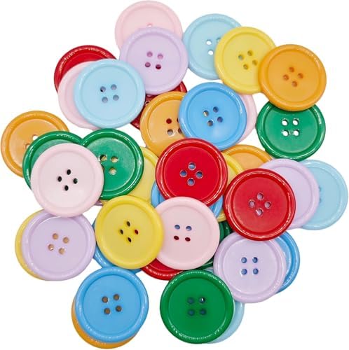 20mm Large Resin Sewing Button -Colorful 4-Hole Buttons for