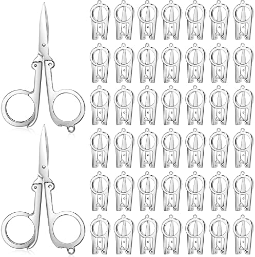 Chumia 50 Pcs Stainless Steel Small Folding Scissors, Foldable