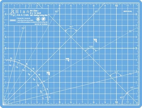 Elan Self Healing Cutting Mat 9x12 Inch, Blue Craft Board A4