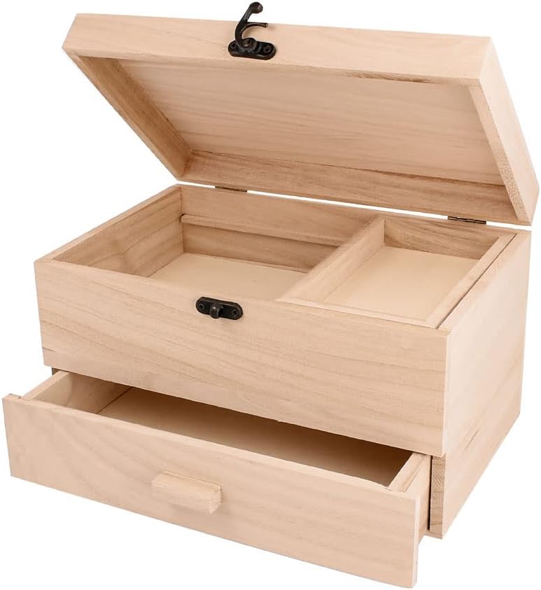 INNSPIRO Balsa wood sewing box with drawer 25x16x15cm, 201