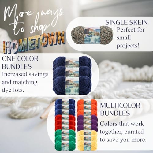 Lion Brand Yarn Hometown Yarn, Super-Bulky Yarn for Knitting