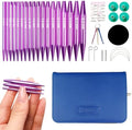 Lewhoo 9 Pair Short Circular Knitting Needles Set with 4 Cables