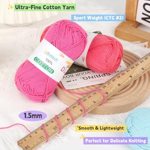 Katech 1OO% Cotton Yarn for Crocheting & Knitting–Baby Cotton Yarn (D)
