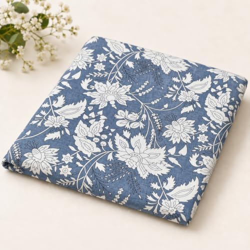 100% Cotton Fabric by the Yard, Hand Block Print Fabric for Sewing