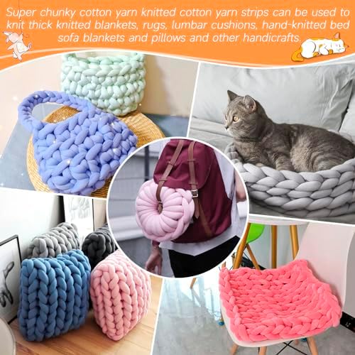 Thick Chunky Yarn for Arm Knitting, Orange, 0.55 lbs
