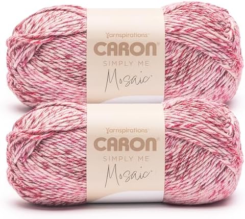 Caron Simply Me Mosaic Yarn for Crocheting & Knitting, Jubilee, 2-Pack