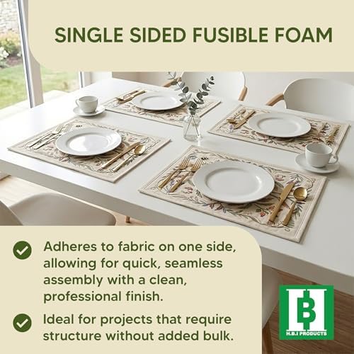 HBI One-Side Fusible Foam Stabilizer, Quilt Batting Bags & Crafts
