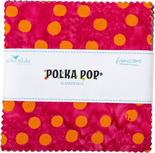Expressions Batiks Polka Pop Elementals 5-inch Squares Charm Pack