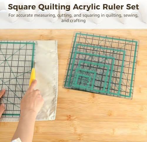 7 PCS Quilting Rulers Square Set, 2.5", 3.5", 5", 6.5", 8", 10", 12.5"