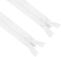ANPURZII 2PCS #3 24 Inch White Invisible Zippers for Sewing Skirts