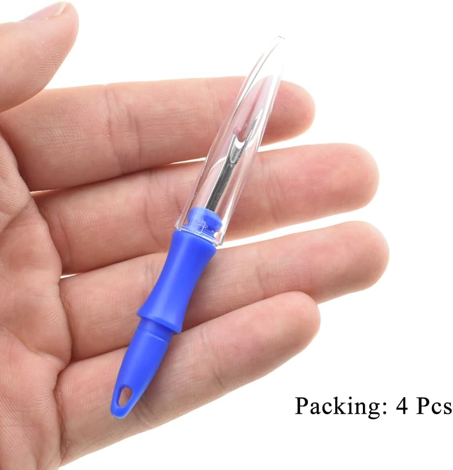 HAHIYO 3.6Inches 4PCs Blue Plastic Seam Ripper Thread Stitch Remover