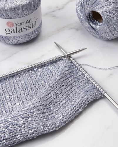 YarnArt Galassia Glitter Yarn – Fine Sparkly Polyester Thread for
