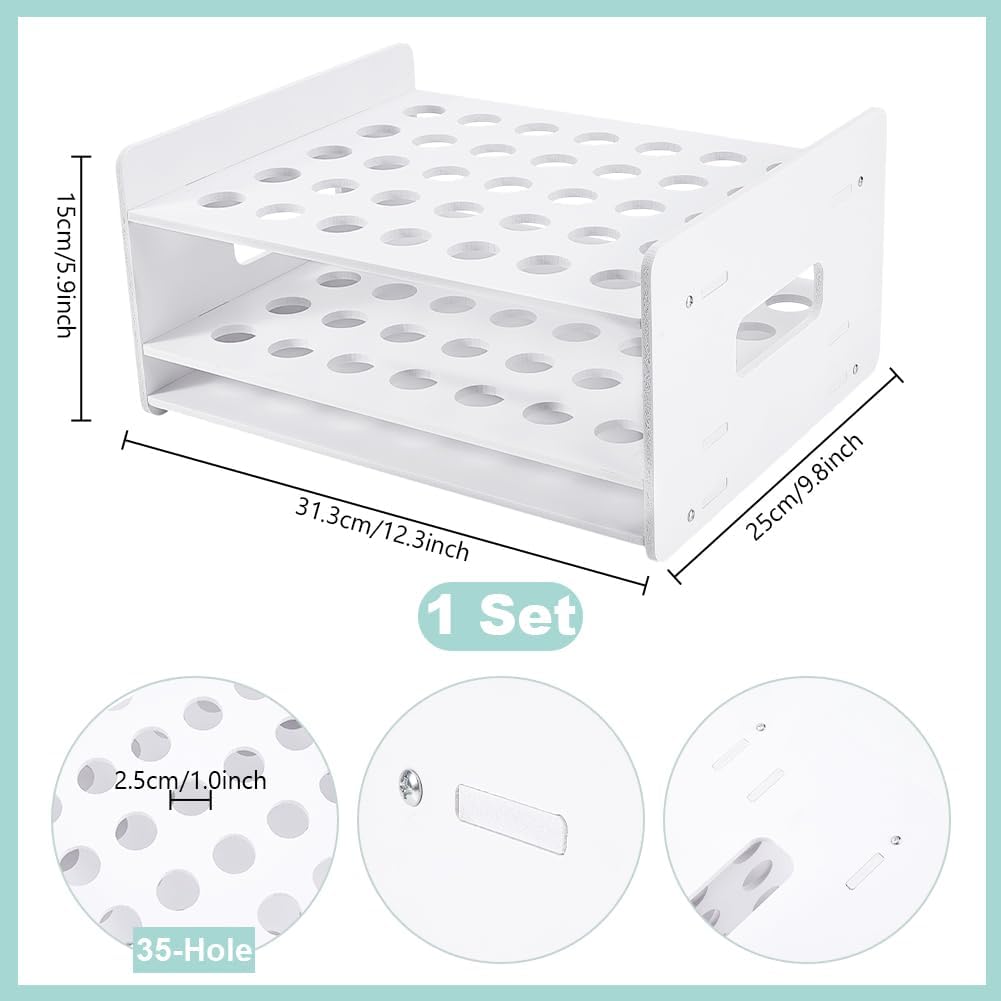 PH PandaHall 35 Holes Scissors Rack Organizer,PVC White Scissor Holder
