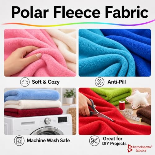 Barcelonetta | Polar Fleece Fabric by the Yard | Anti-Pill | 60" Wide