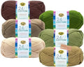 Lion Brand Yarn - 24/7 Cotton - Six Skein Assortment (Olive Tree)