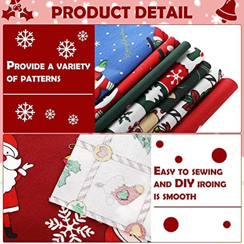 Tatuo 16 Pcs Christmas Fabric Bundle, Cotton Quilting, 16 x 20 in