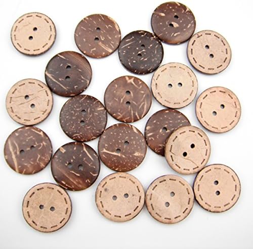 Brown 2 Holes Coconut Shell Sewing Buttons Clothing Accessories