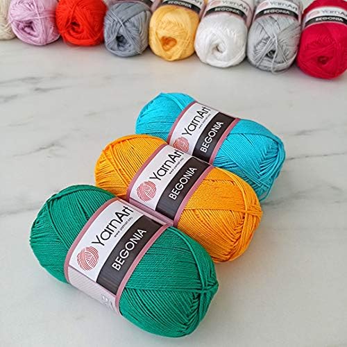 Yarn Art Begonia 100% Mercerized Cotton, Lot of 5 Skein (Pack),Total