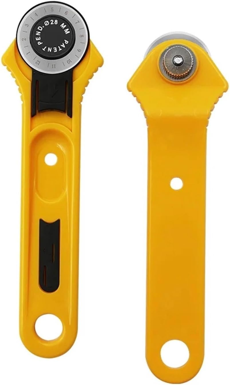 28mm and 45mm Rotary Cutter with Scale, Round Roller Wheel Knife for