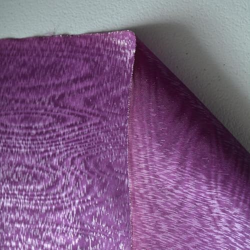Silk Moiré Taffeta Fabric | Purple Silk Blend Watered Taffeta | Cloth