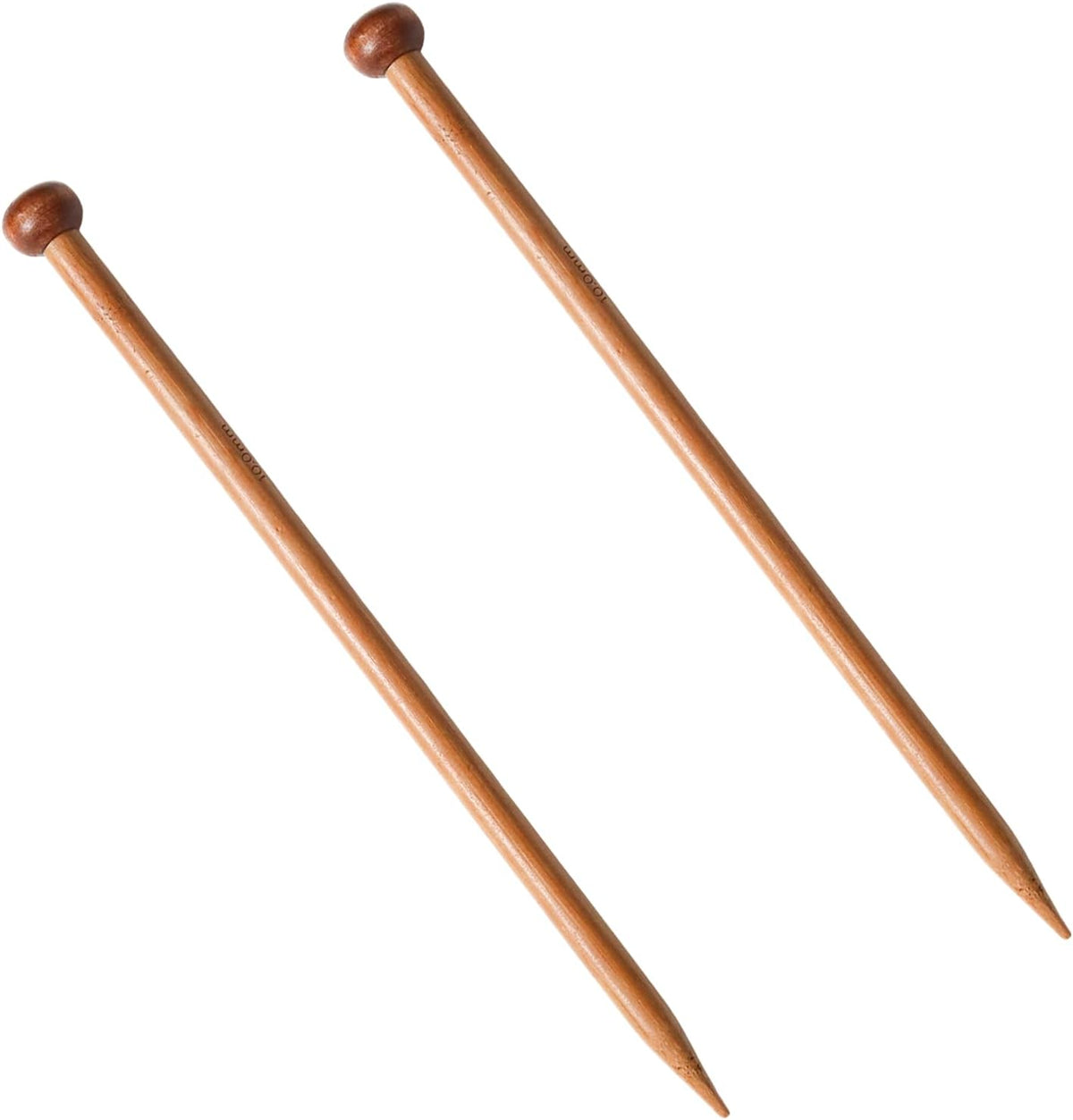 NoxWisp 2 Pcs Bamboo Knitting Needles Size 10, 10-Inch Long Thick