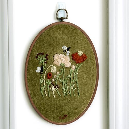 Celley Embroidery Hoops, Oval Wood-Look, 3 Pcs
