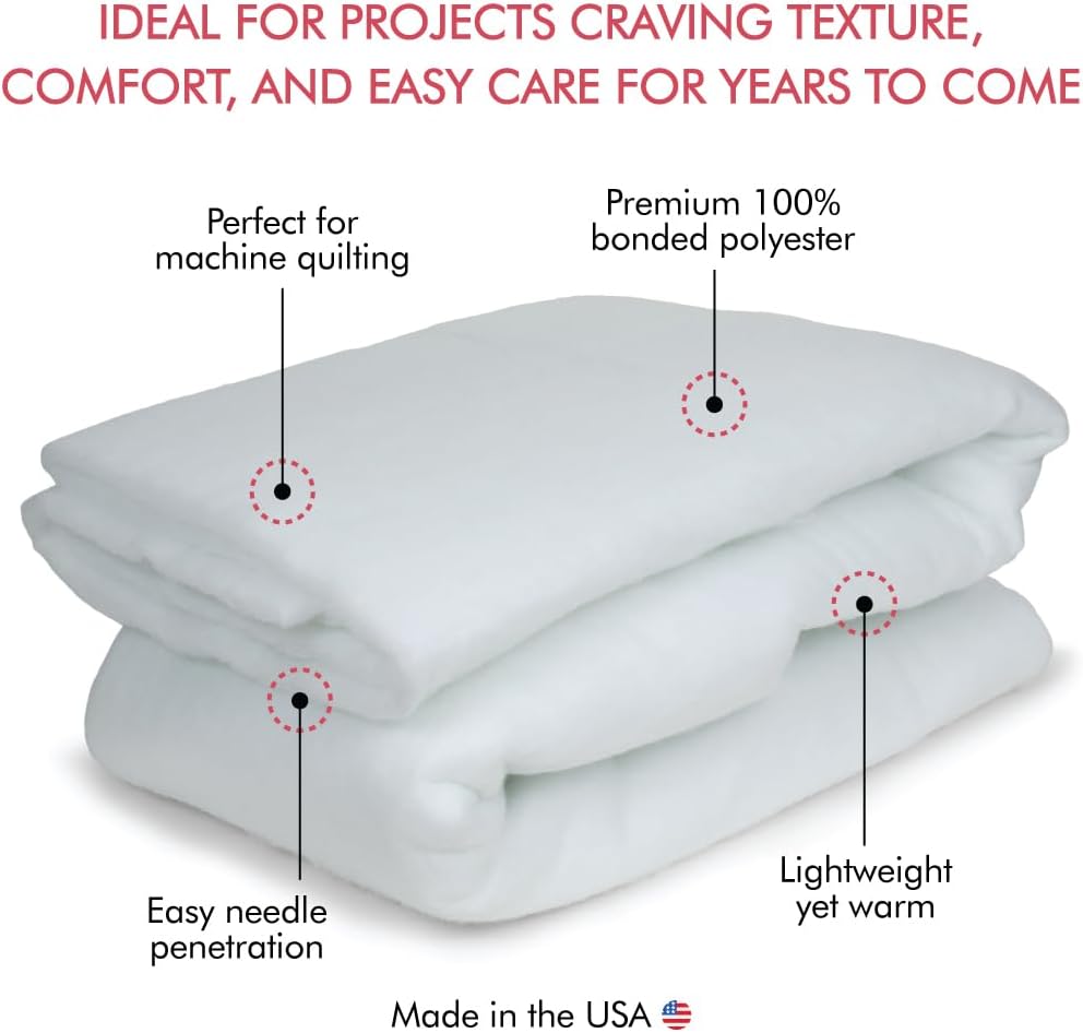 Fairfield Poly-Fil Hi-Loft Quilt Batting, Premium Polyester Batting
