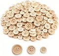 Tosnail 600 Pieces Wooden Buttons, 15 mm, 20 mm, 25 mm Round Blank